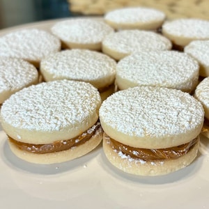 Traditional Peruvian Alfajores or Peruvian caramel filled cookies