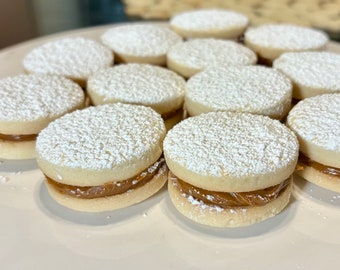 Traditional Peruvian Alfajores or Peruvian caramel filled cookies