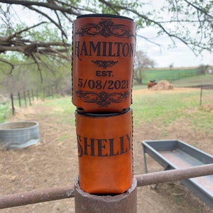 Custom Leather Can/Bottle Cooler