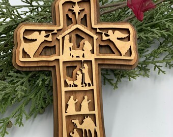 Cross Nativity Ornament