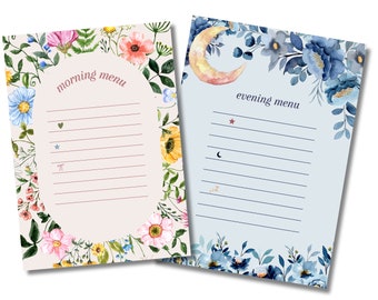 Bearbeitbare Morgen- und Abend-Self-Care-Menüs - 2er Pack