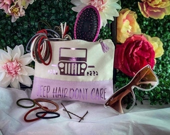 Jeep Hair Don't Care - Zipper Bag/Makeup Bag/Cosmetic Bag/Beauty Bag