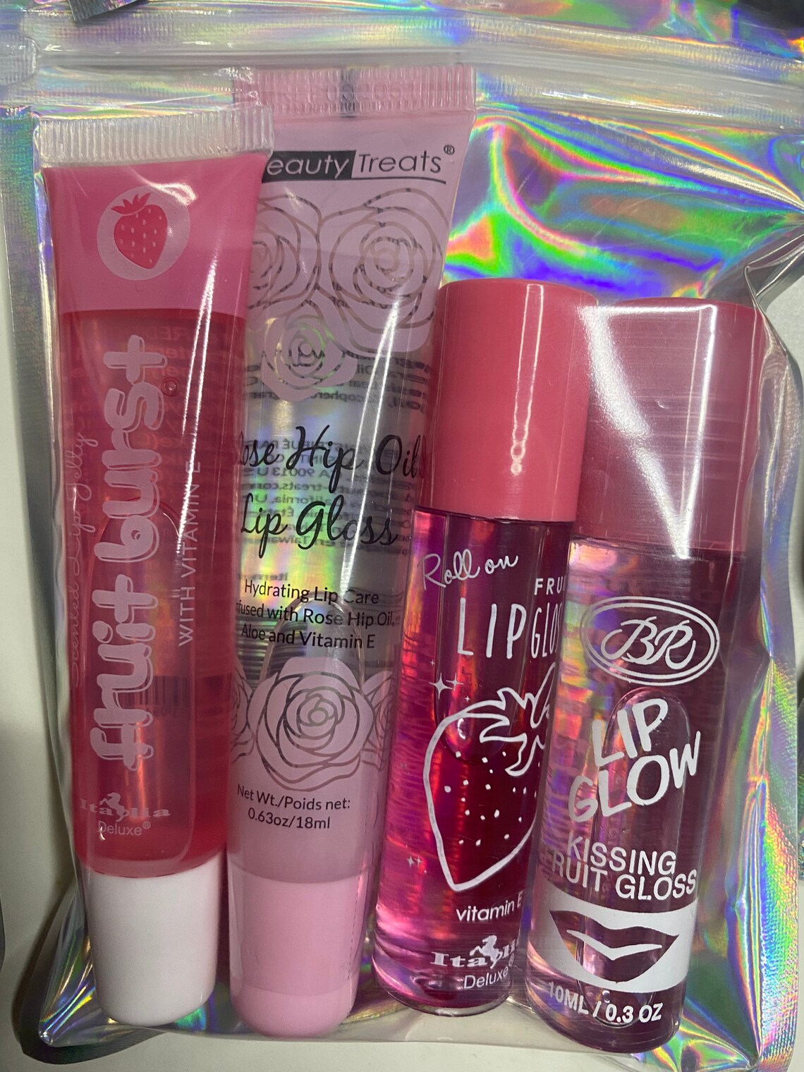 Pink lipgloss bundle lipgloss scrunchie lipgloss bundle Etsy