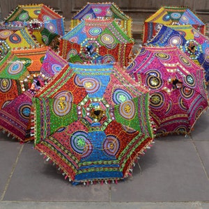 10 Pcs Mix Lot Indian Wedding Umbrella Handmade Umbrella Decorations Parasols Cotton Umbrellas