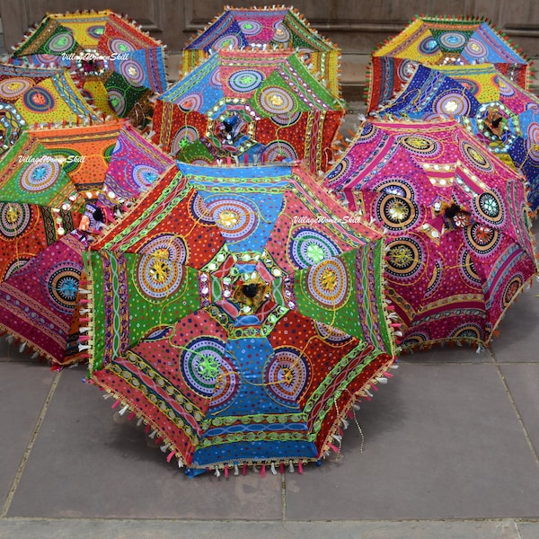 10 Pcs Mix Lot Indian Wedding Umbrella Handmade Umbrella Decorations Parasols Cotton Umbrellas