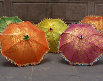 Golden Printed Decorative Umbrella, Indian Wedding Decor