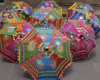 10 Pcs Mix Lot Indian Wedding Umbrella Handmade Umbrella Decorations Parasols Cotton Umbrellas