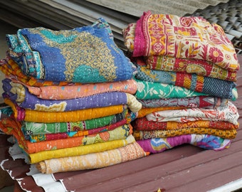 Wholesale Lot of Indian Vintage Handmade Stitched Kantha Quilts