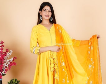 Tissu rayonne Kurti pour femmes imprimé et ensemble Kurti Work Kurti Sharara avec Dupatta pour son mariage