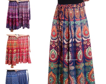 Handmade Beautiful Wrap Skirt Indian Skirt Cotton Skirt Printed Around Skirt Women's Skirt Long Cotton Skirt