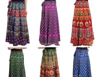 Handmade Cotton Wrap long Skirt , Handmade Wrap Maxi Skirt Plus Size skirt Party Wear Beach Sarong Boho Skirt