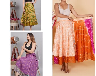 Wholesale of Vintage Handmade Indian Silk Wrap Skirts