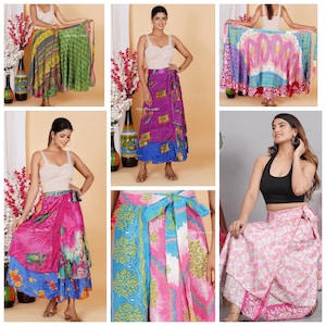 SALE ON Summer vintage Handmade silk skirt tie die skirt skirts for women Indian boho wrap skirt