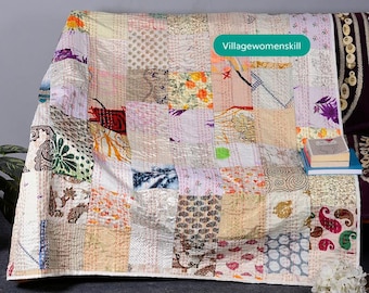 Trapunta patchwork boho, trapunta kantha, trapunte vintage fatte a mano, trapunte boho king size, coperte, copriletto, trapunte hippie in vendita.