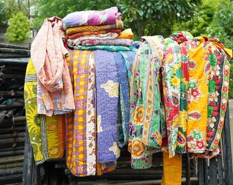 Wholesale Lot Of Indian Vintage Kantha Quilt Handmade Throw Reversible Blanket Bedspread Cotton Fabric BOHEMIAN quilt