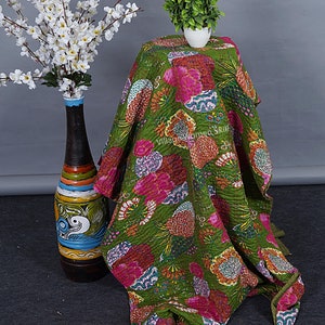 Indian Kantha Quilt Bohemian Kantha Quilts Handmade Quilts Indian Kantha Throw Blanket Bedspread Quilting Bed Cover Hippie Quilt