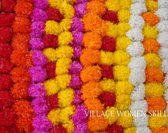 Wholesale artificial marigold flower garlands Indian wedding decoration flower garland bulk garlands for wall decor marigold garlands