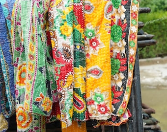 Wholesale Lots of Bohemian Kantha Quilts Handmade Vintage Quilts Indian Kantha Throw Blanket Bedspread Quilting Bed Cover Hippie Quilt Quilt