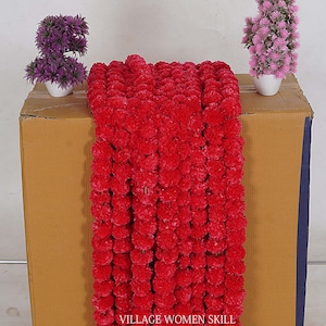 Wholesale artificial marigold flower garlands Indian wedding decoration flower garland bulk garlands for wall decor marigold garlands image 5