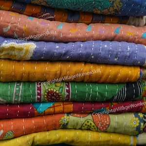 Wholesale Lot Of Indian Vintage Kantha Quilt Handmade Throw Reversible Blanket Bedspread Cotton Fabric Bohemian quilt handmade quilt