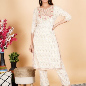 Women Multicolor Rayon Embroidered & Quirky Printed Kurta with pant & dupatta