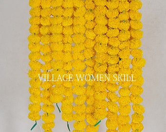 Indian Artificial Decorative Marigold Flower Garland Strings for Christmas Wedding Party Decoration