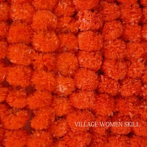 Wholesale Lot Wedding Mehndi Party Door Floral Garland Indian Decoration, Home Decor Fresh like Artificial Marigold flower Orange