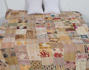 Boho Patchwork Quilt Kantha Quilt Handgefertigte Vintage Quilts Boho King Size Bettwäsche Überwurf Decke Tagesdecke Quilting Hippie Quilts zum Verkauf