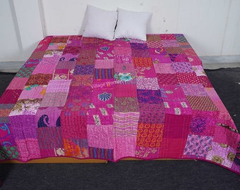 Patchwork Quilt Kantha Quilt Vintage Blanket Quilts Boho Printed Bedding Throw Blanket Bedspread Quilting Hippie Quilts For Sale