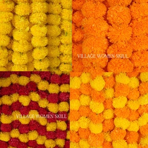 Guirlandas de calêndula para decoração do Dia dos Mortos, altar do Dia de Los Muertos. flor, flores de festa, ofrenda, festa deocration