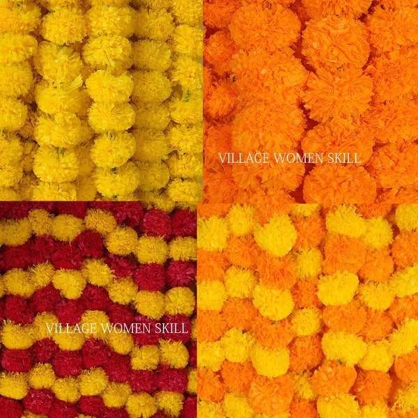 Marigold garlands for Day of the dead Decor, Dia de Los Muertos altar.  flower, Party Flowers, ofrenda , Festa deocration