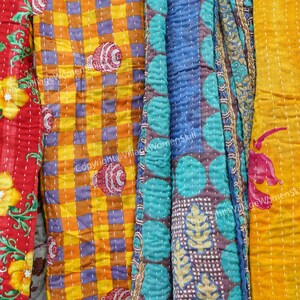 Lot de gros lot de literie bohème couette kantha couette réversible couvre-lit vintage fait main kantha 85 X 55 pouces image 6