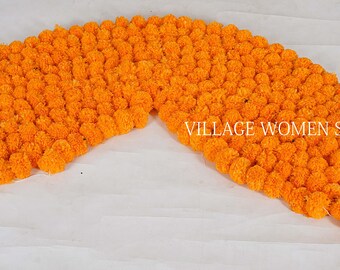 Guirnalda de caléndula artificial de mango - Decoración para bodas indias, 1,3 m