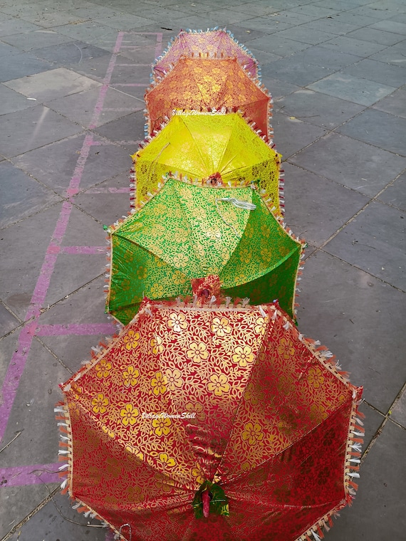 Wholesale Lots PC Indian Umbrellas Parasol Decorative Sun Wholesale Umbrella Wedding Parasols Decor Handmade Embroidered Traditional