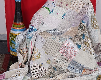 colcha vintage de patchwork hecha a mano