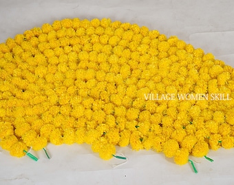 VENTA EN 30 PC Cuerdas de guirnalda de flores de caléndula decorativas artificiales indias para decoración de fiesta de bodas de Navidad Decoración de Diwali