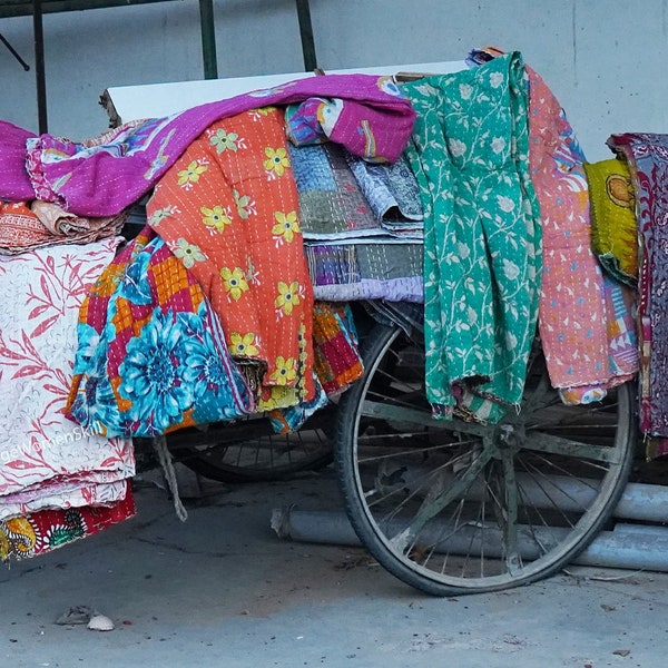 Hand Stitched Quilt coverlets indian kantha quilts for sale Antique Bedspread patchwork quilt