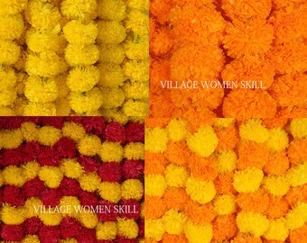 Artificial Marigold Garland, Day of The Dead Altar Decor, Indian Wedding Decor, 4.5ft