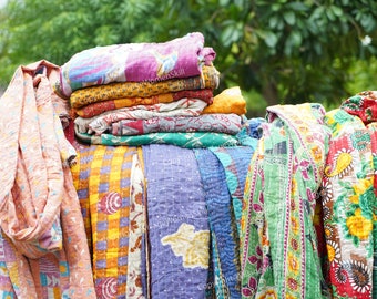 Handmade blanket, Kantha Quilts, twin quilt, Bedspread with good quilt patterns