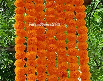 Großhandel Lot künstliche Ringelblume Dekor Girlanden Vine Hochzeit Indian Event-Dekoration Blumen Strings Mehndi Dekorationen