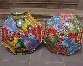 5 Pcs Lot Indian Decorative Wedding Umbrella Cotton Women Sun Parasols