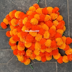 5 Pc SALE ON Indian Artificial Decorative Marigold Flower Garland Strings for Christmas Wedding Party Decoration Diwali