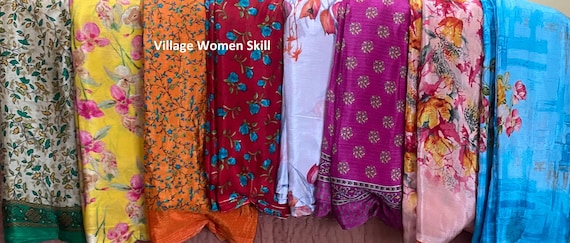 Wholesale Lot of Vintage Art Silk Saree Dressmaking Ethnic Craft
