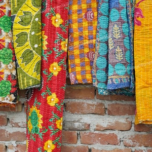 Vintage Kantha Quilt Indian Kantha Quilt Kantha Bedcover Cotton Blanket Gudari