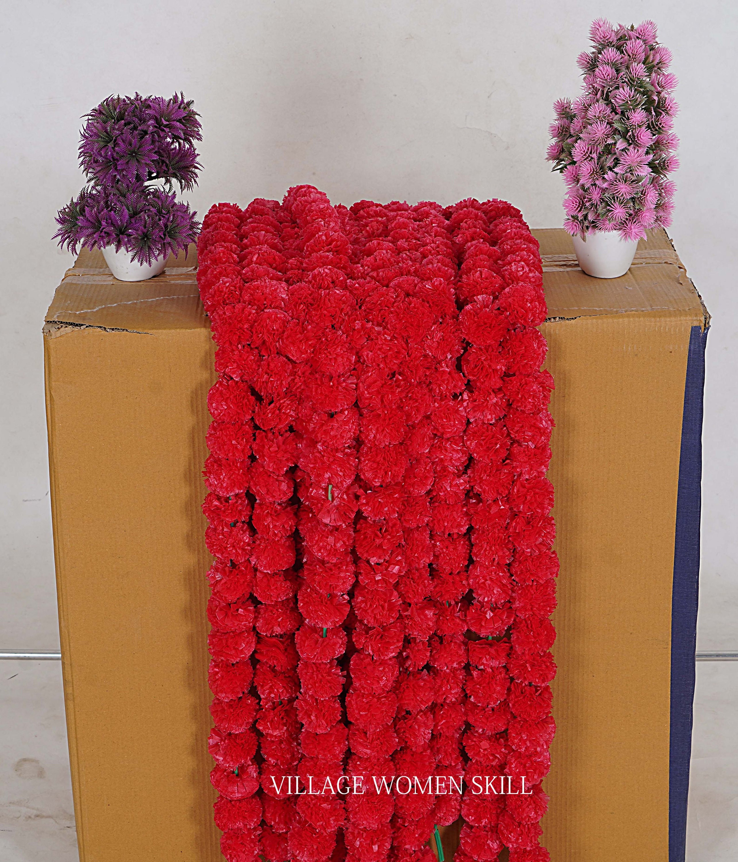 Red flower garland - Etsy México, image size:2569x3000