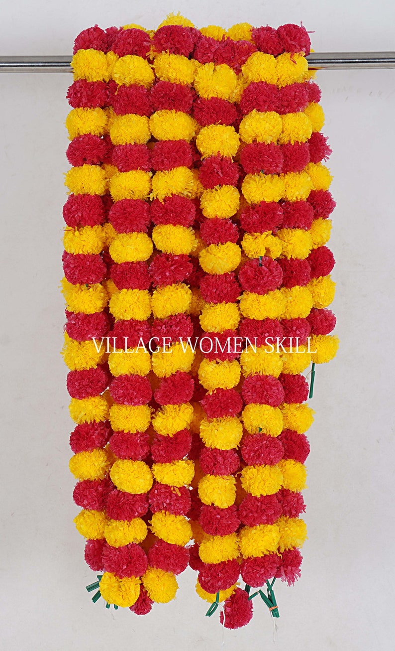 Marigold Rope Indian Marigold Garland String, Artificial Flower Decor, Wedding Decor ...