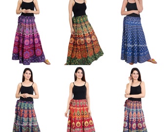 Handmade Indian Cotton Wrap Skirt, Bohemian Maxi Skirt, Beach Cover Up