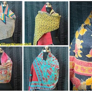 Cachecol de algodão sari reciclado indiano colorido, xale, cachecóis exclusivos, étnicos, hippies, boho, cachecol vintage feito à mão