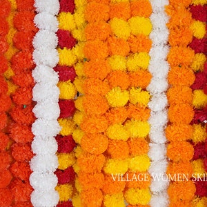 VERKOOP OP Indiase Mix Kleur Kunstmatige Decoratieve Deewali Goudsbloem Bloemenslinger Snaren voor Kerst Bruiloft Decoratie Diwali