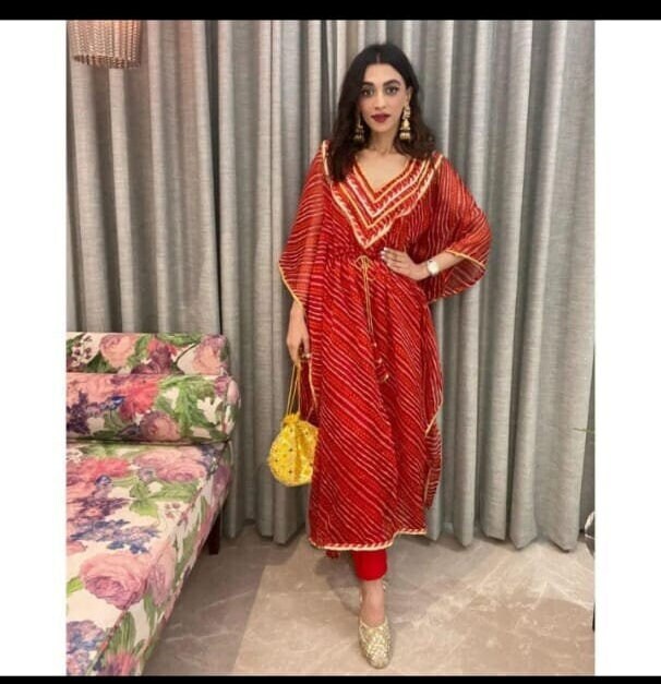 kaftan dress with plazo